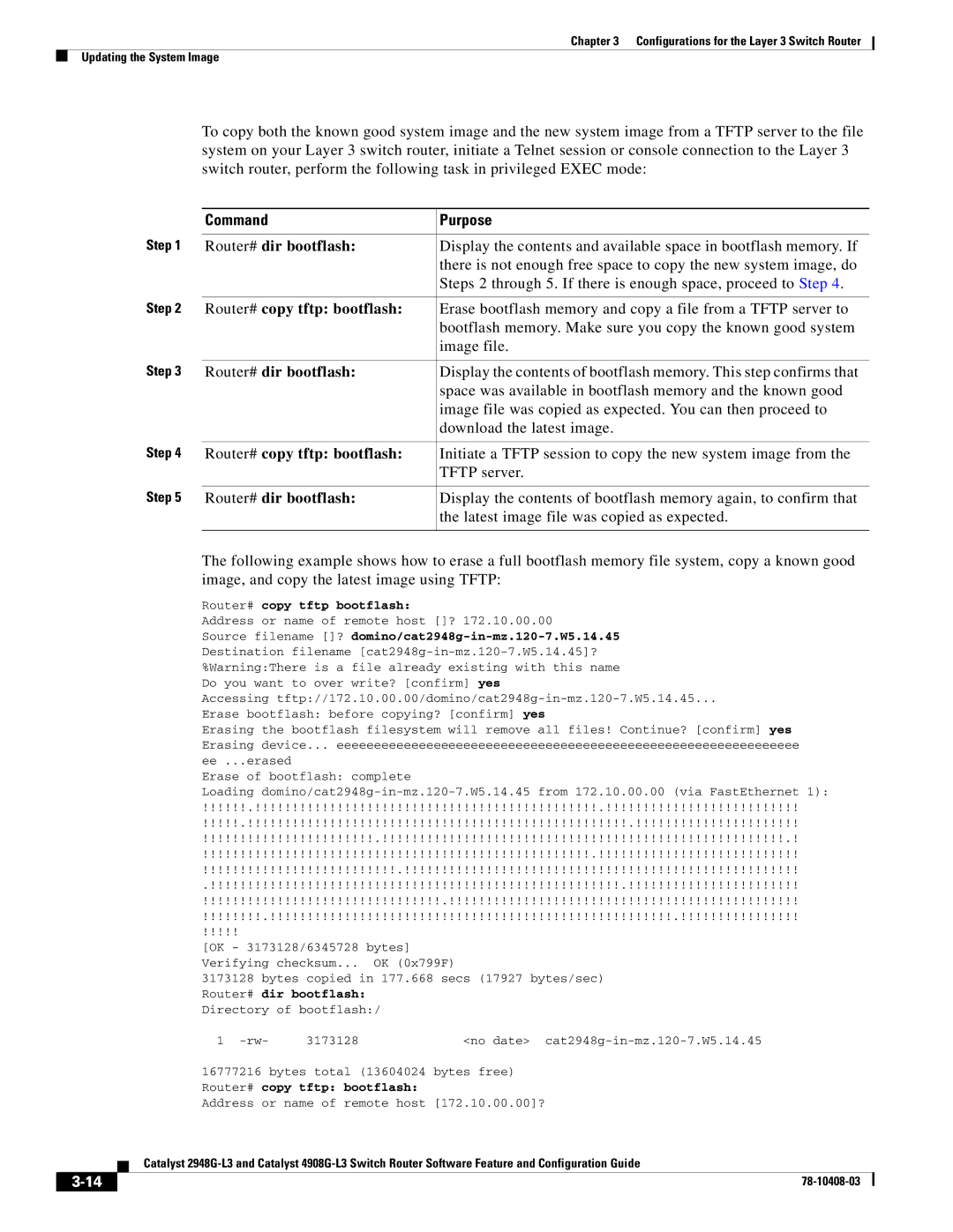 Cisco Systems 4908G-L3, 2948G-L3 manual Steps 2 through 5. If there is enough space, proceed to Step 