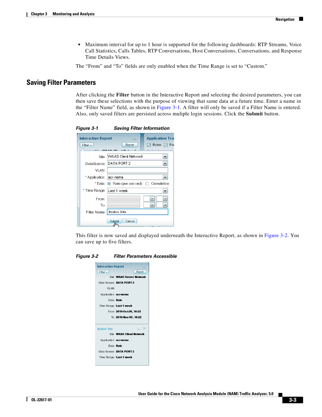 Cisco Systems NAM, 5 manual Saving Filter Parameters, Saving Filter Information 