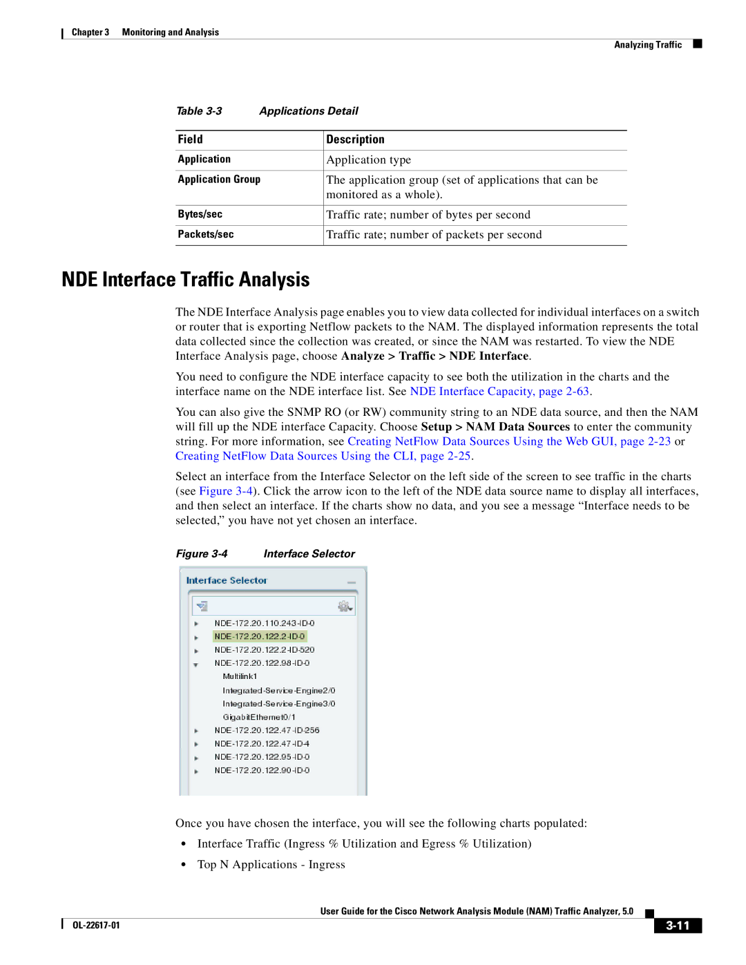 Cisco Systems NAM NDE Interface Traffic Analysis, Application group set of applications that can be, Monitored as a whole 