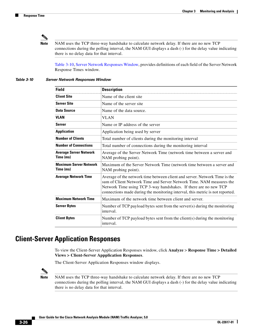 Cisco Systems 5, NAM manual Client-Server Application Responses 