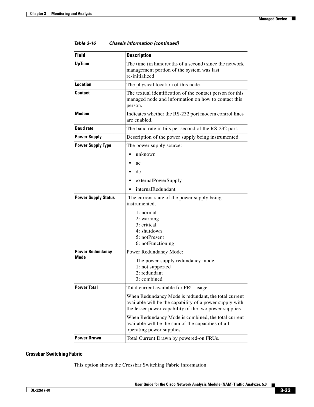 Cisco Systems NAM, 5 manual Crossbar Switching Fabric 