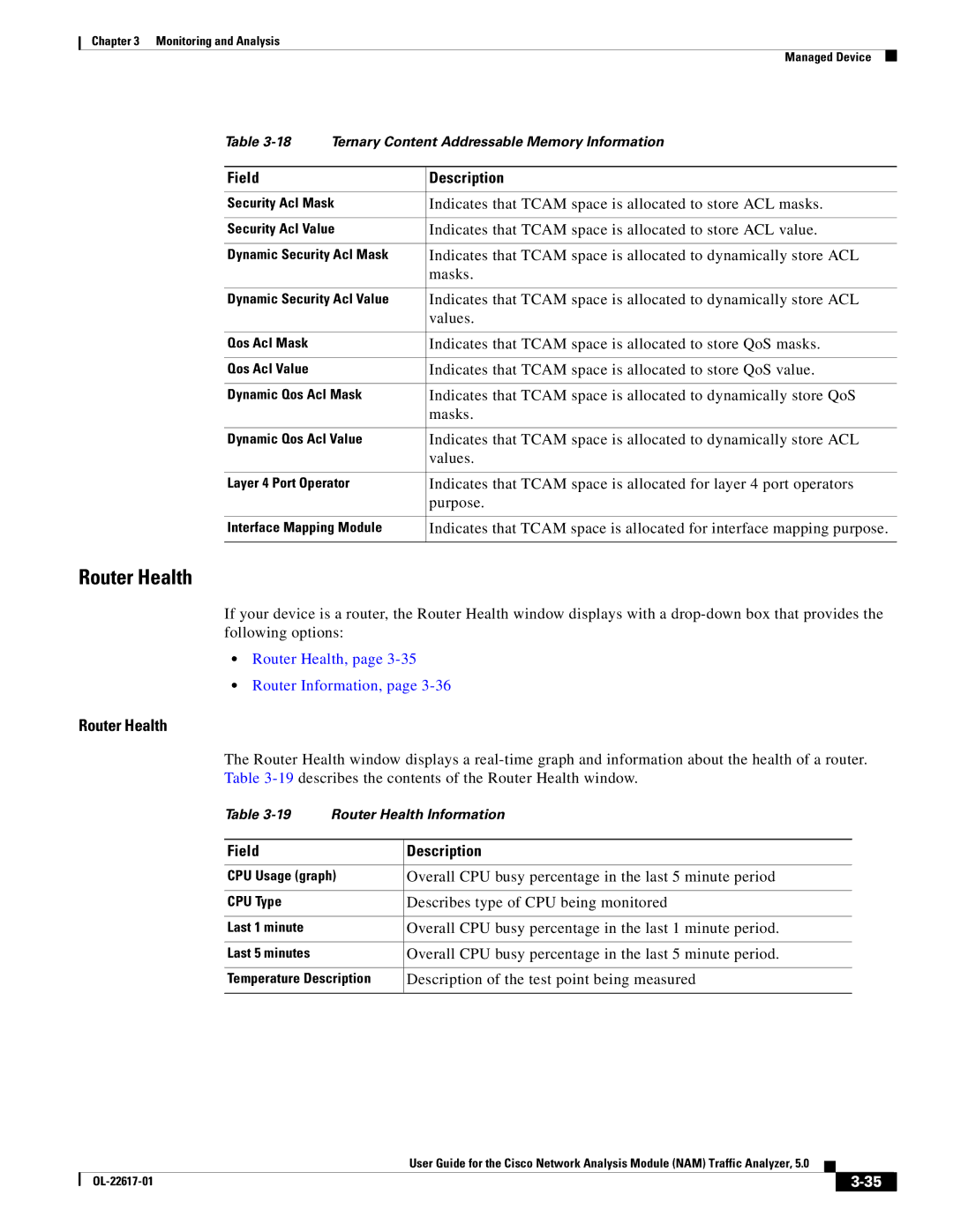 Cisco Systems NAM, 5 manual Router Health 