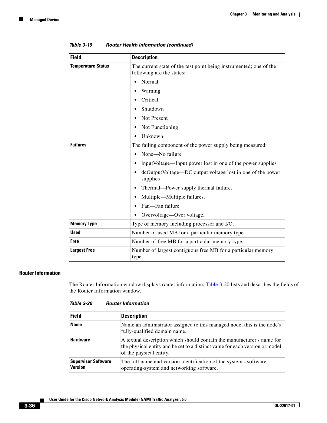 Cisco Systems 5, NAM manual Router Information 