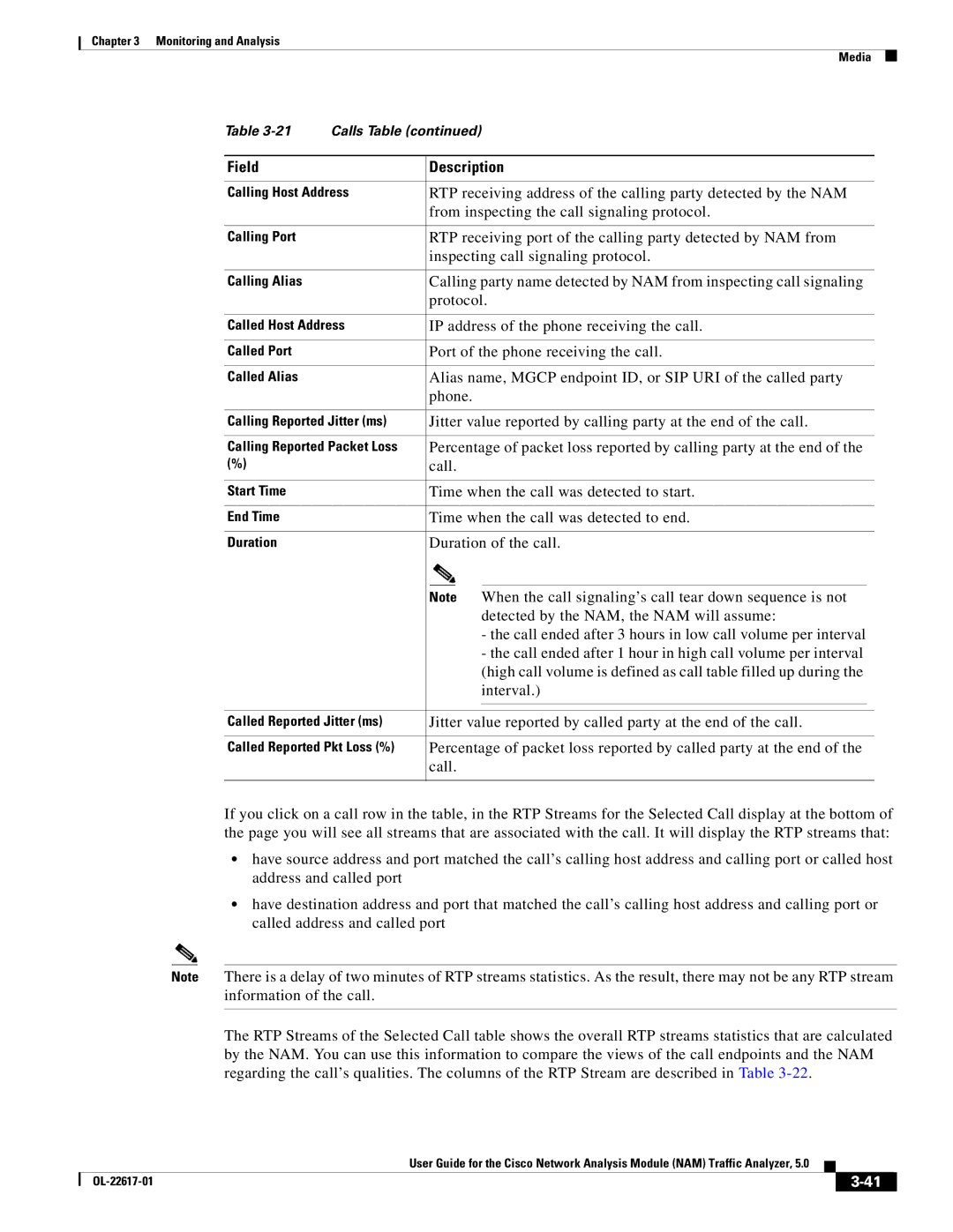 Cisco Systems NAM From inspecting the call signaling protocol, Inspecting call signaling protocol, Protocol, Phone, Call 