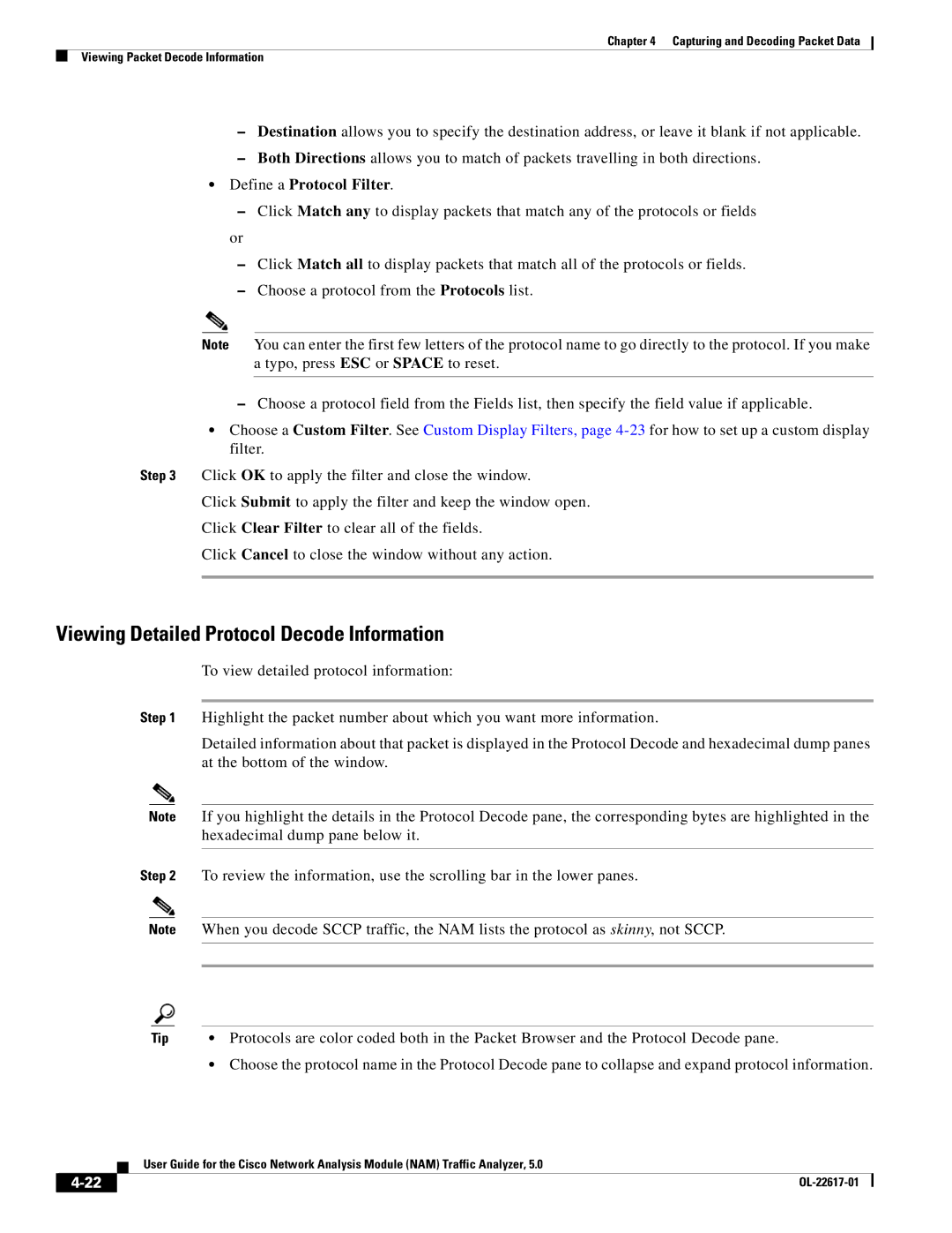 Cisco Systems 5, NAM manual Viewing Detailed Protocol Decode Information, Define a Protocol Filter 