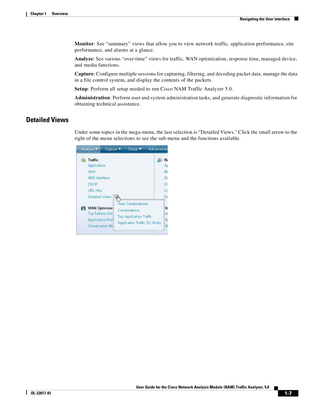 Cisco Systems NAM, 5 manual Detailed Views 