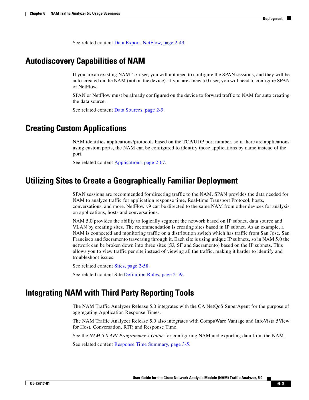 Cisco Systems 5 manual Autodiscovery Capabilities of NAM, Creating Custom Applications 