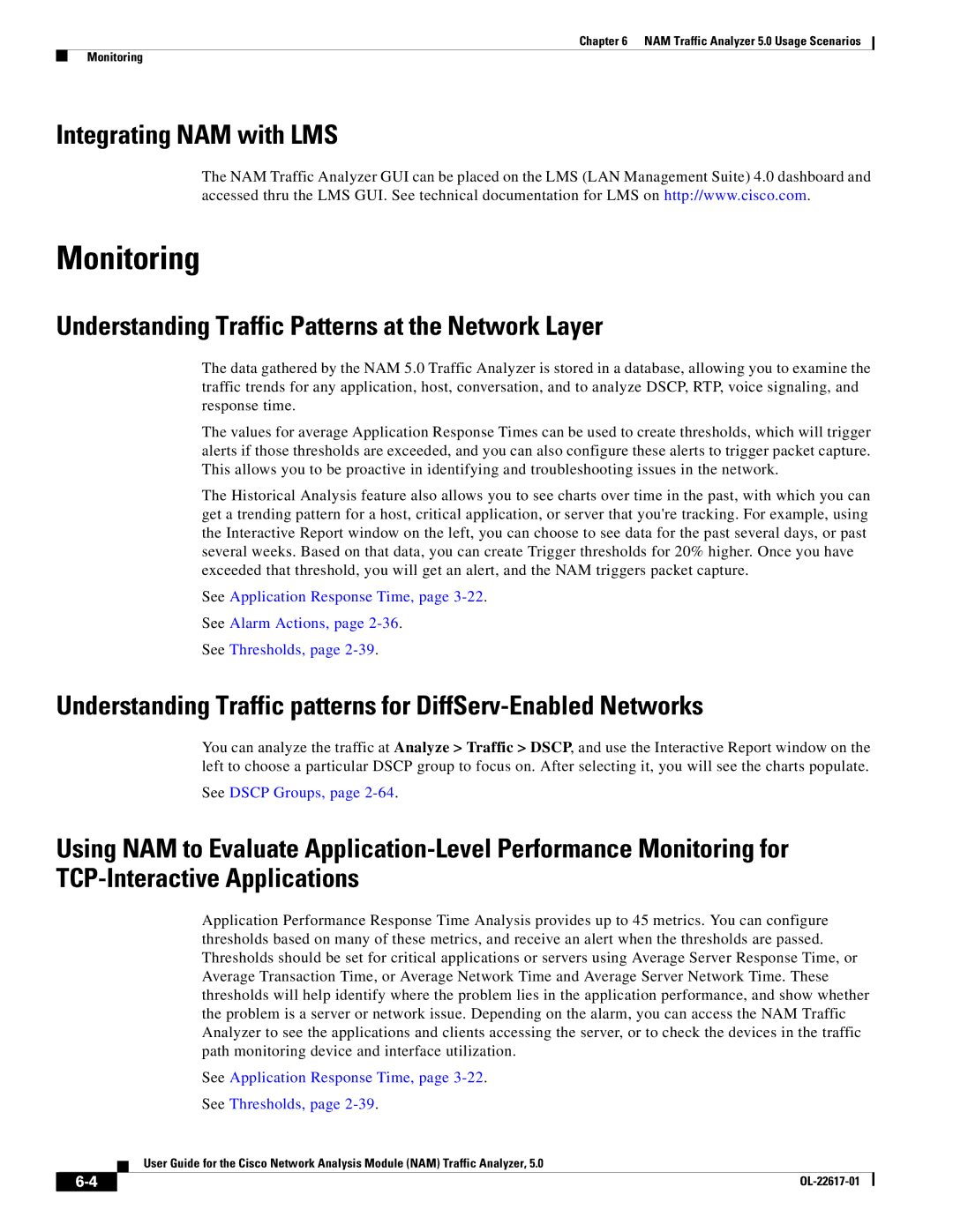 Cisco Systems 5 manual Integrating NAM with LMS, Understanding Traffic Patterns at the Network Layer, See Dscp Groups 