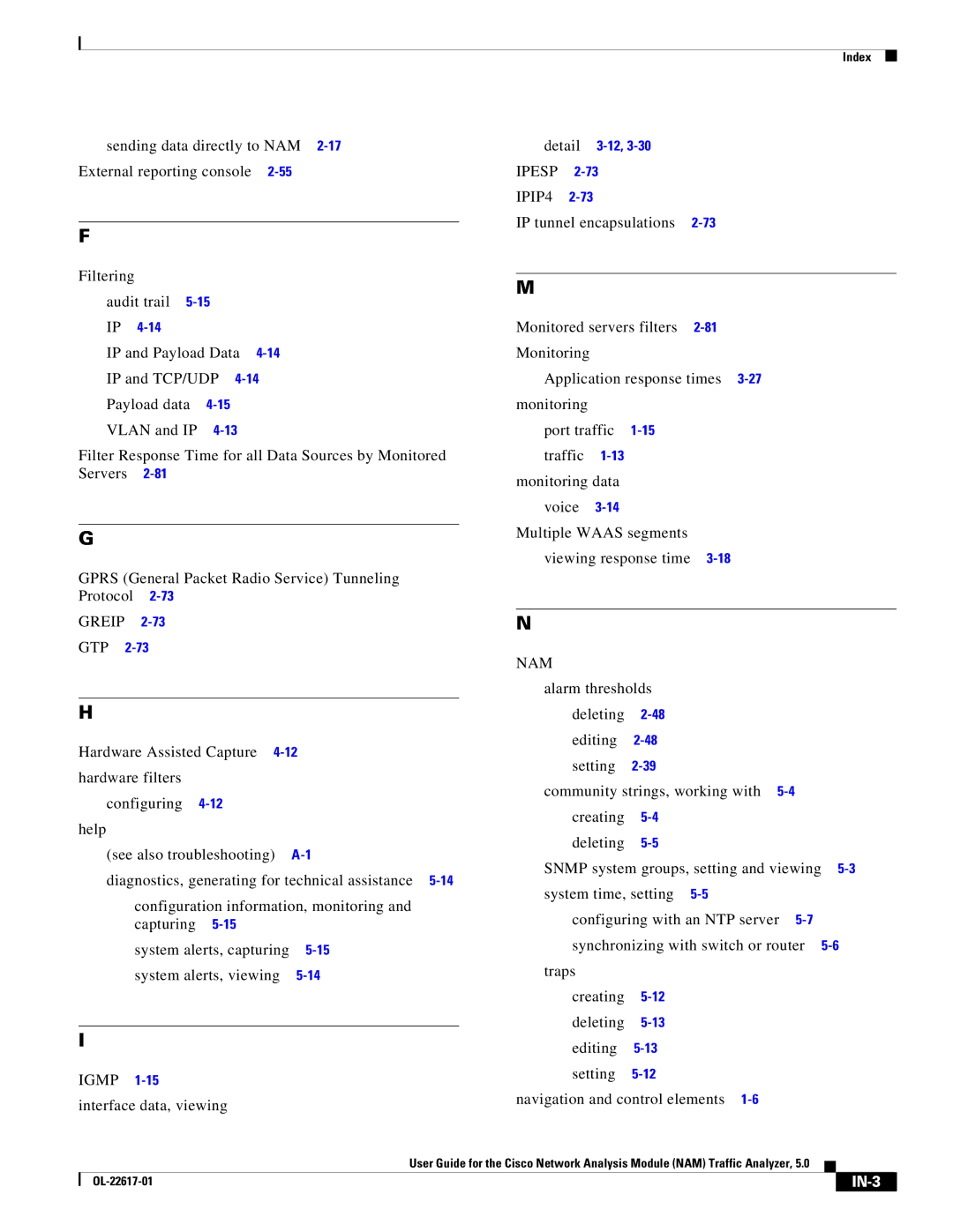 Cisco Systems NAM, 5 manual Ipesp IPIP4, Alarm thresholds 