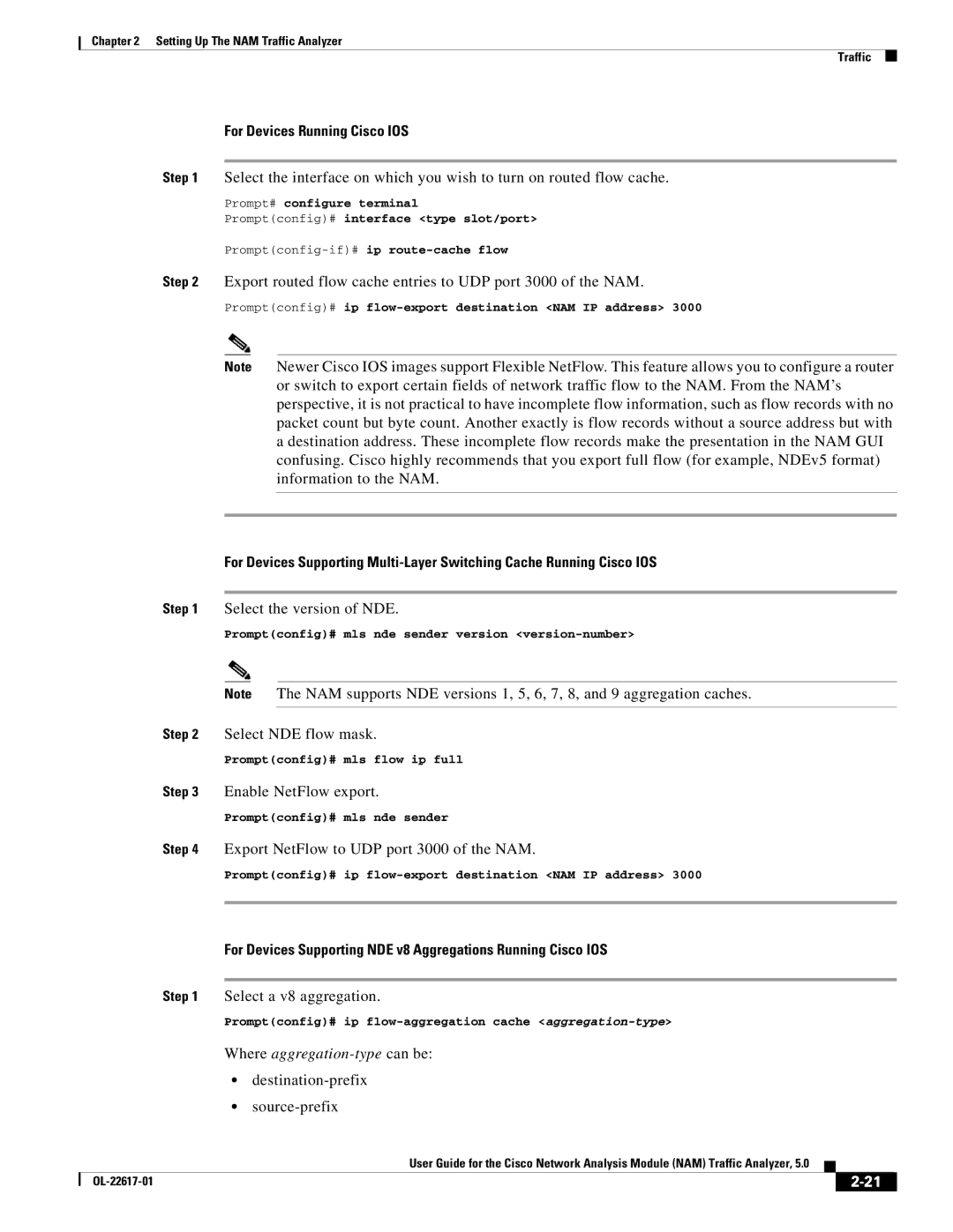 Cisco Systems NAM, 5 manual For Devices Running Cisco IOS 