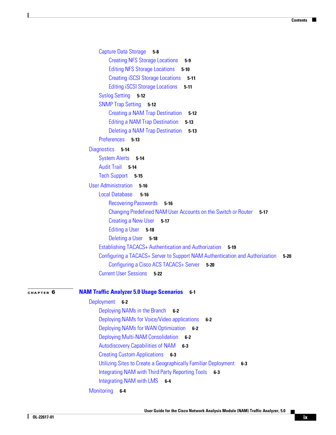 Cisco Systems NAM, 5 manual Audit Trail 