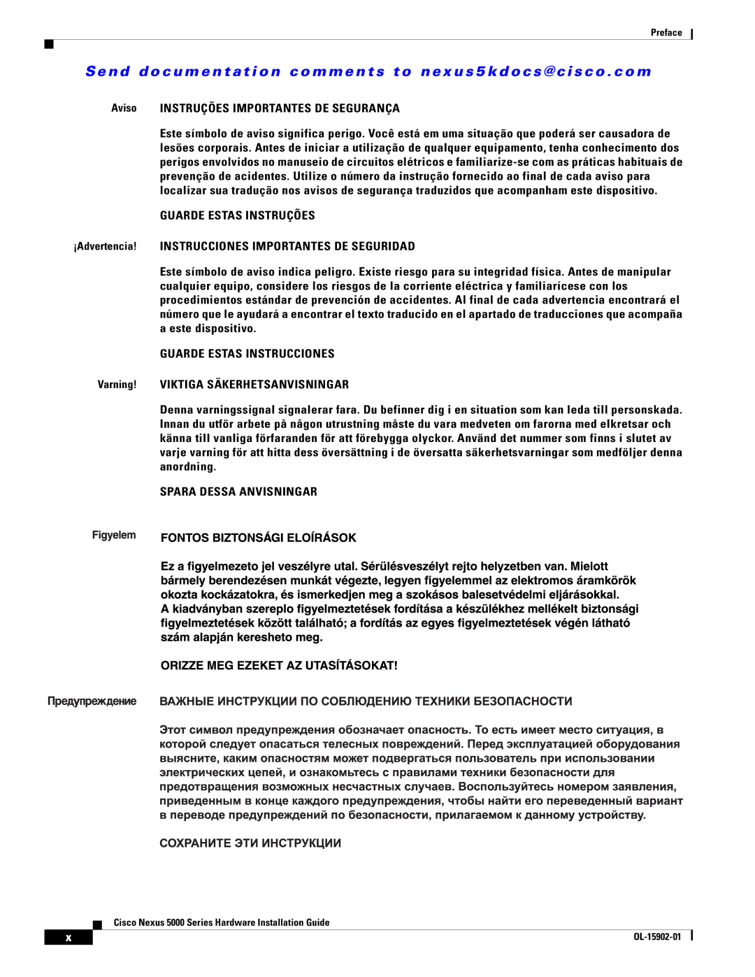 Cisco Systems 5000 Series manual Aviso Instruções Importantes DE Segurança, Guarde Estas Instruções 