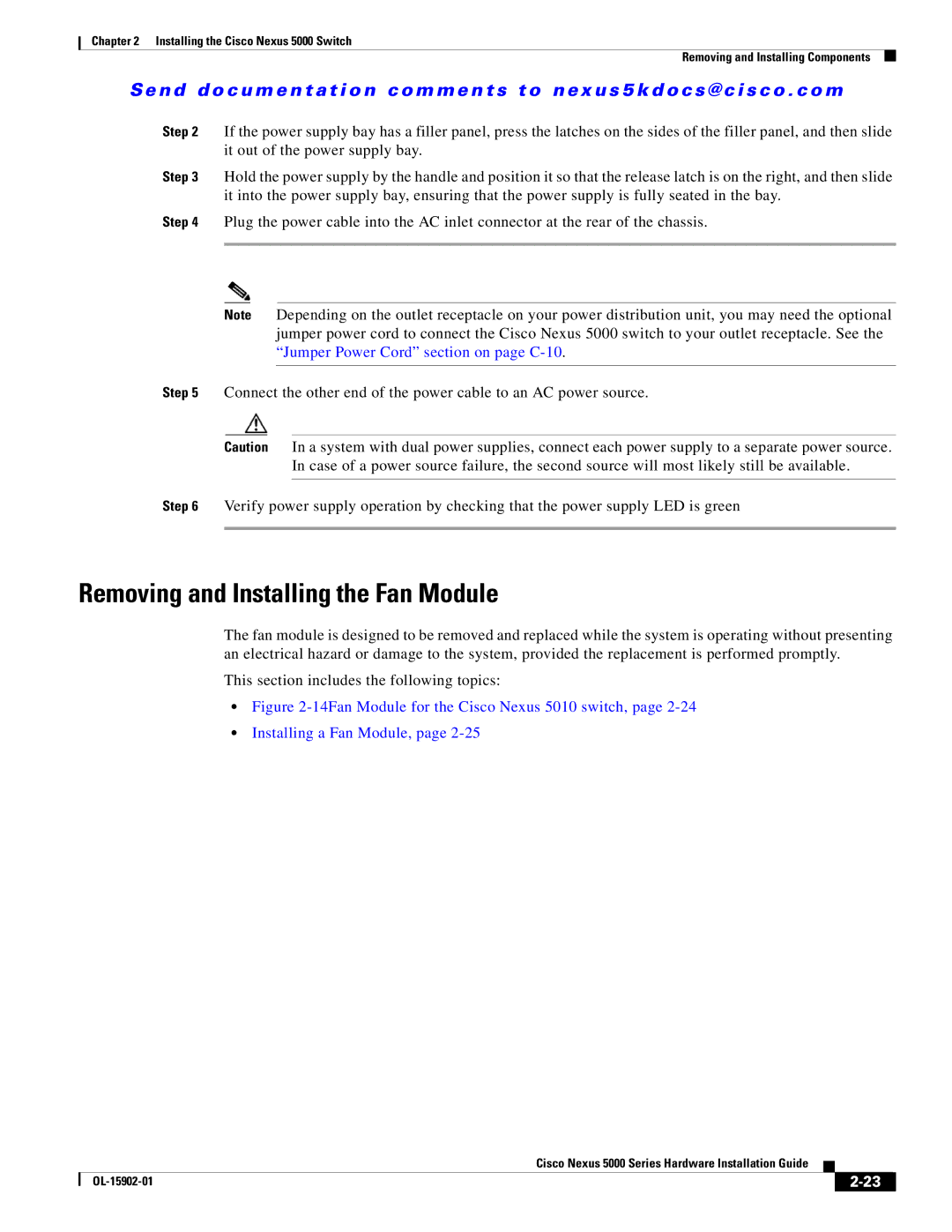 Cisco Systems 5000 Series manual Removing and Installing the Fan Module 