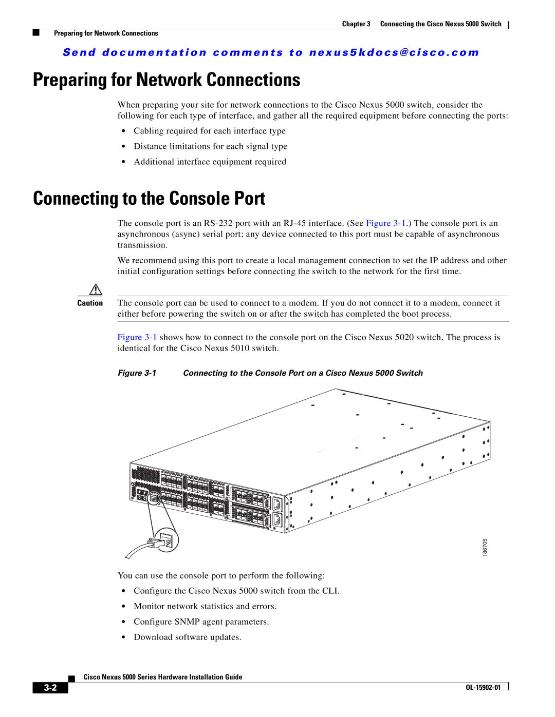 Cisco Systems 5000 Series manual Preparing for Network Connections, Connecting to the Console Port 