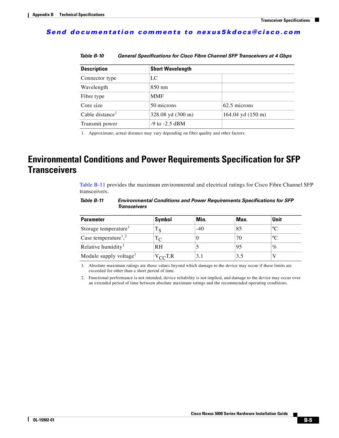 Cisco Systems 5000 Series manual Description Short Wavelength, Mmf 