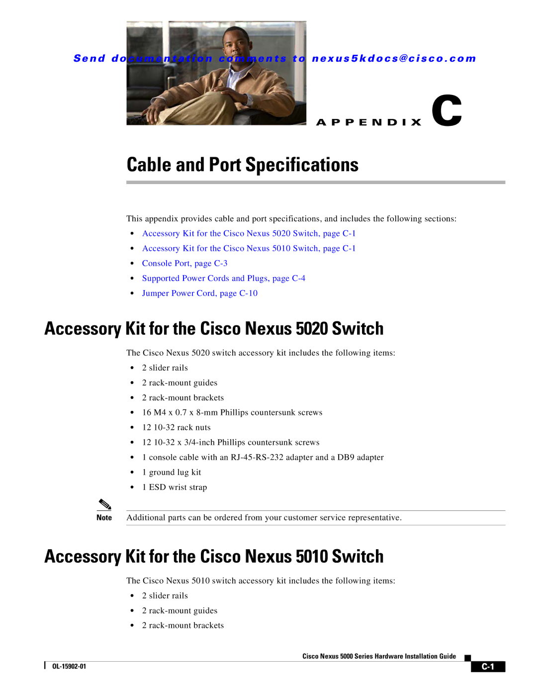 Cisco Systems 5000 Series Accessory Kit for the Cisco Nexus 5020 Switch, Accessory Kit for the Cisco Nexus 5010 Switch 