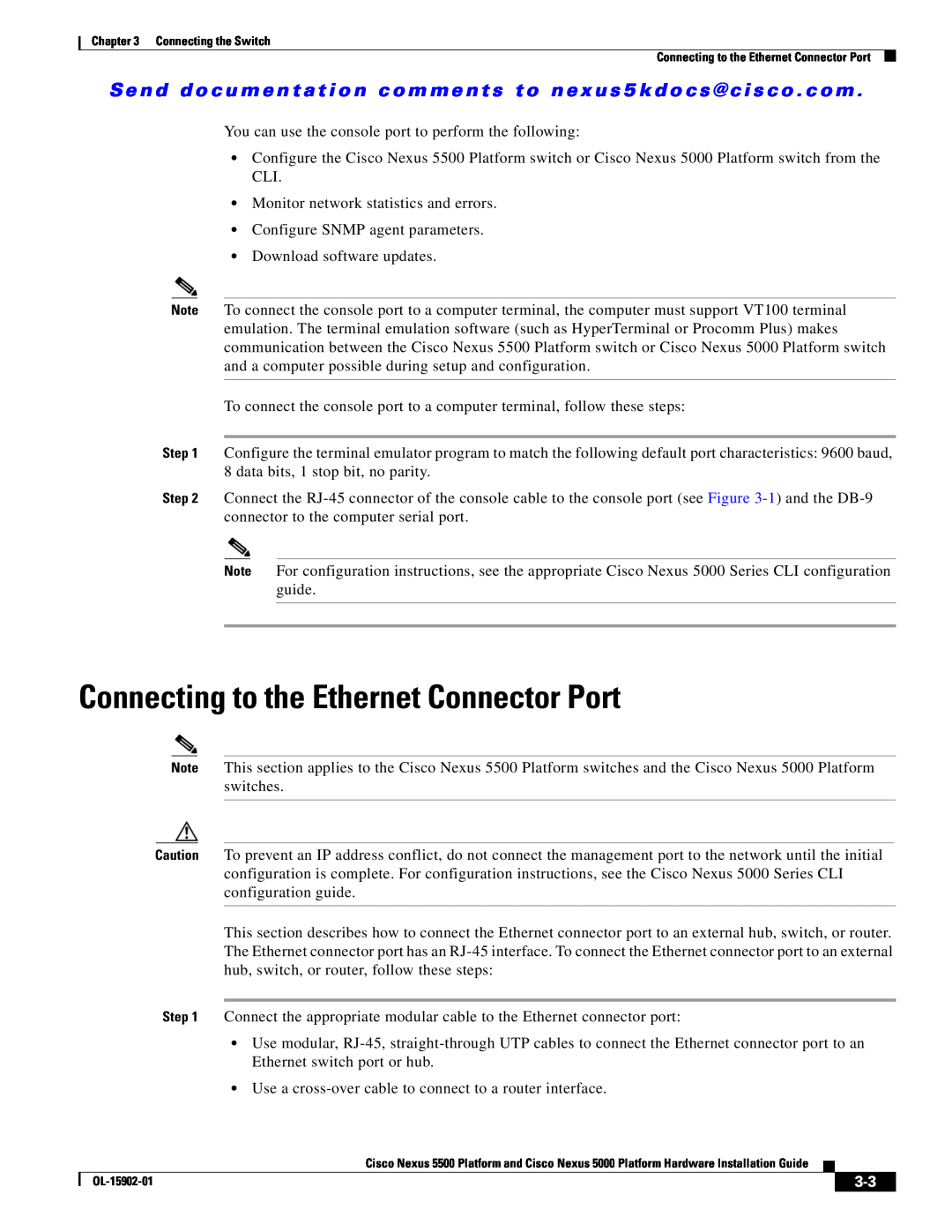 Cisco Systems 5000 manual Connecting to the Ethernet Connector Port 