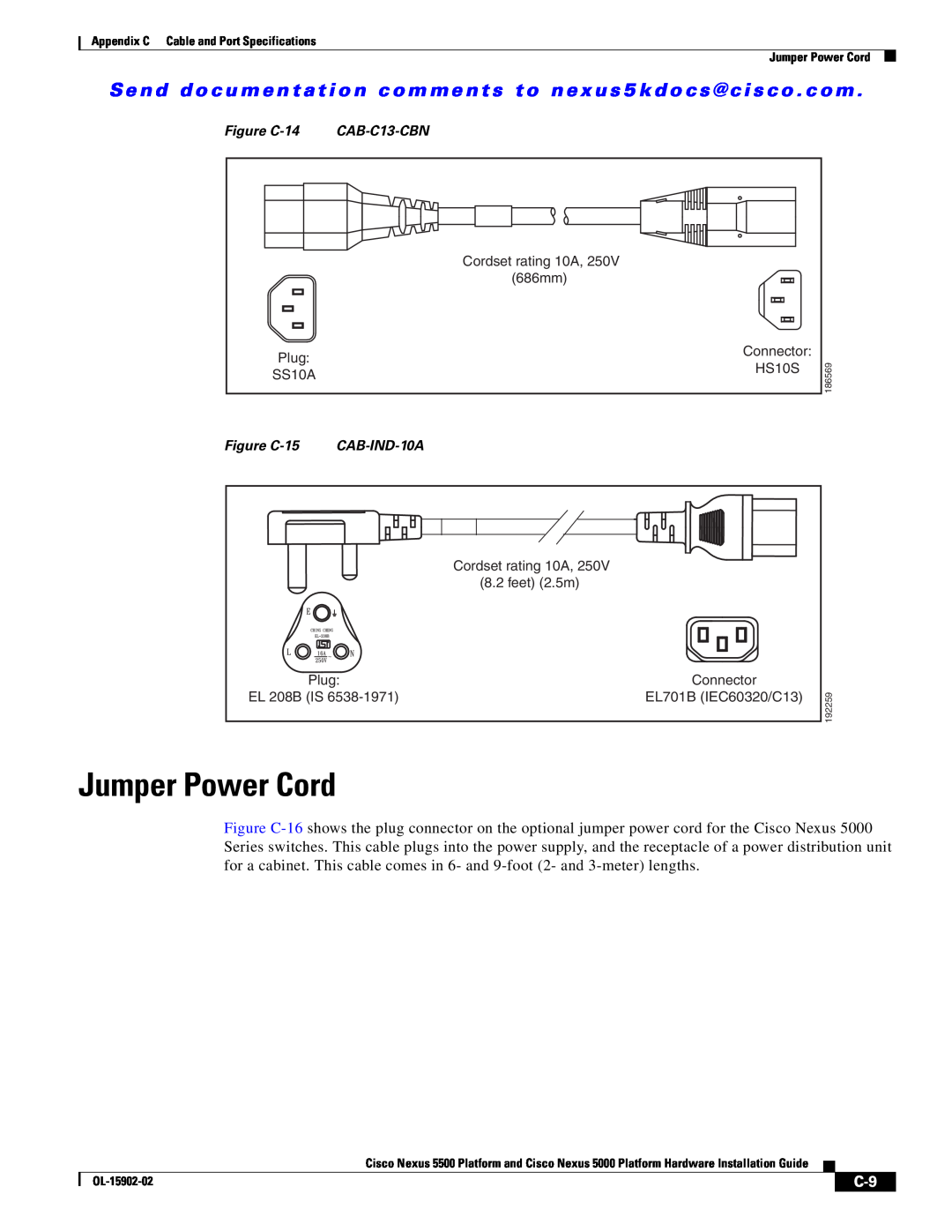 Cisco Systems 5000 manual Jumper Power Cord 