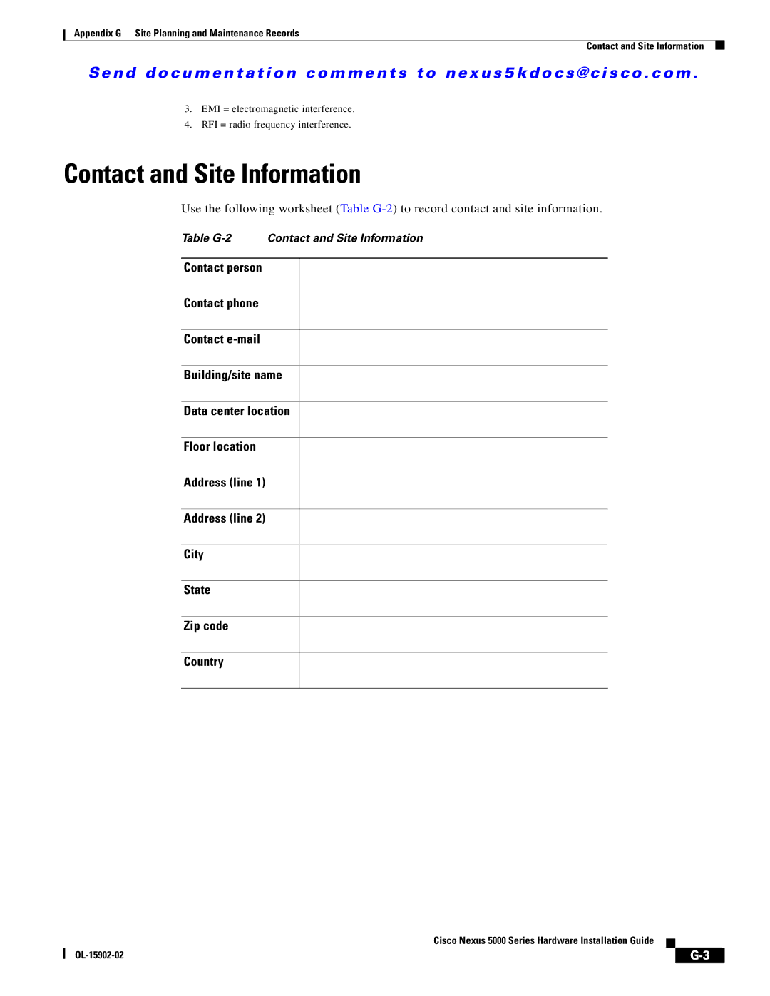 Cisco Systems 5000 manual Contact and Site Information 