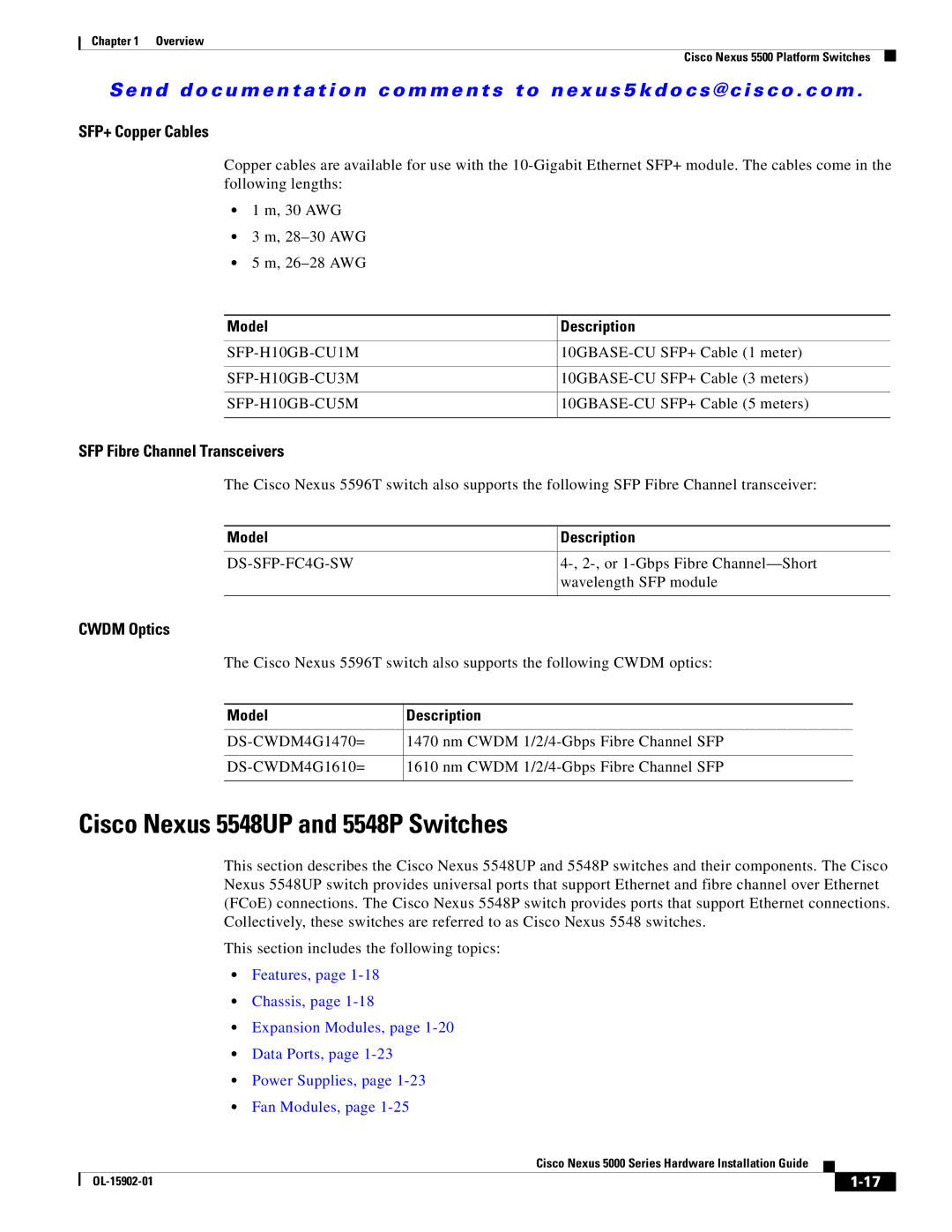 Cisco Systems 5000 manual Cisco Nexus 5548UP and 5548P Switches, SFP+ Copper Cables 