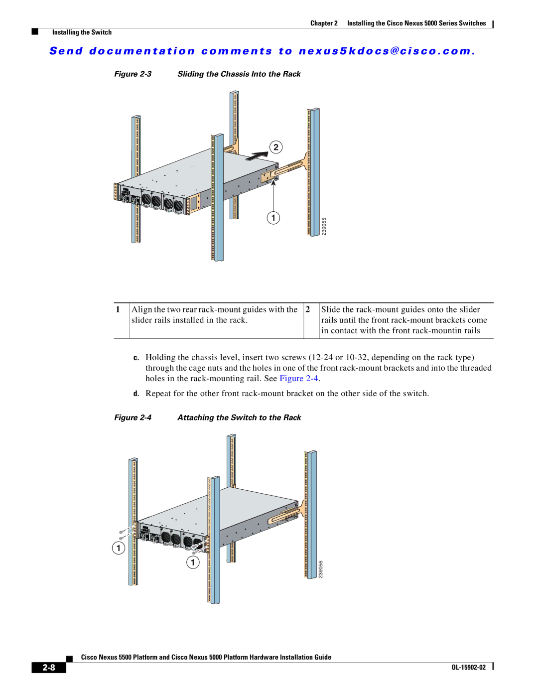 Cisco Systems 5000 manual Sliding the Chassis Into the Rack 