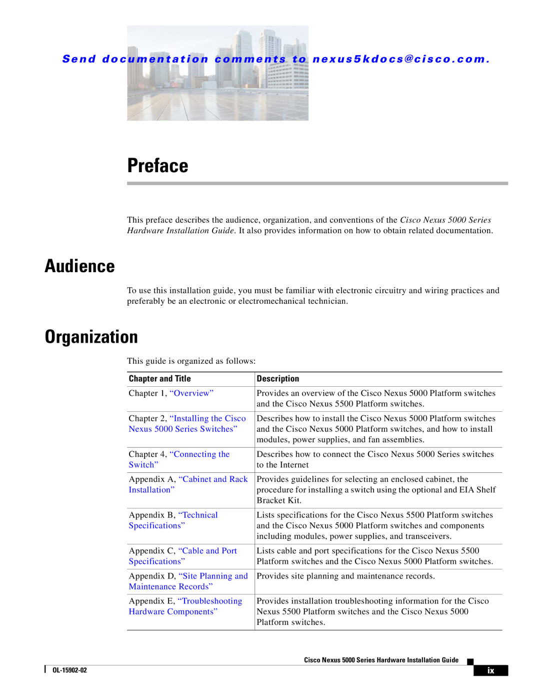 Cisco Systems 5000 manual Audience, Organization, Chapter and Title Description 