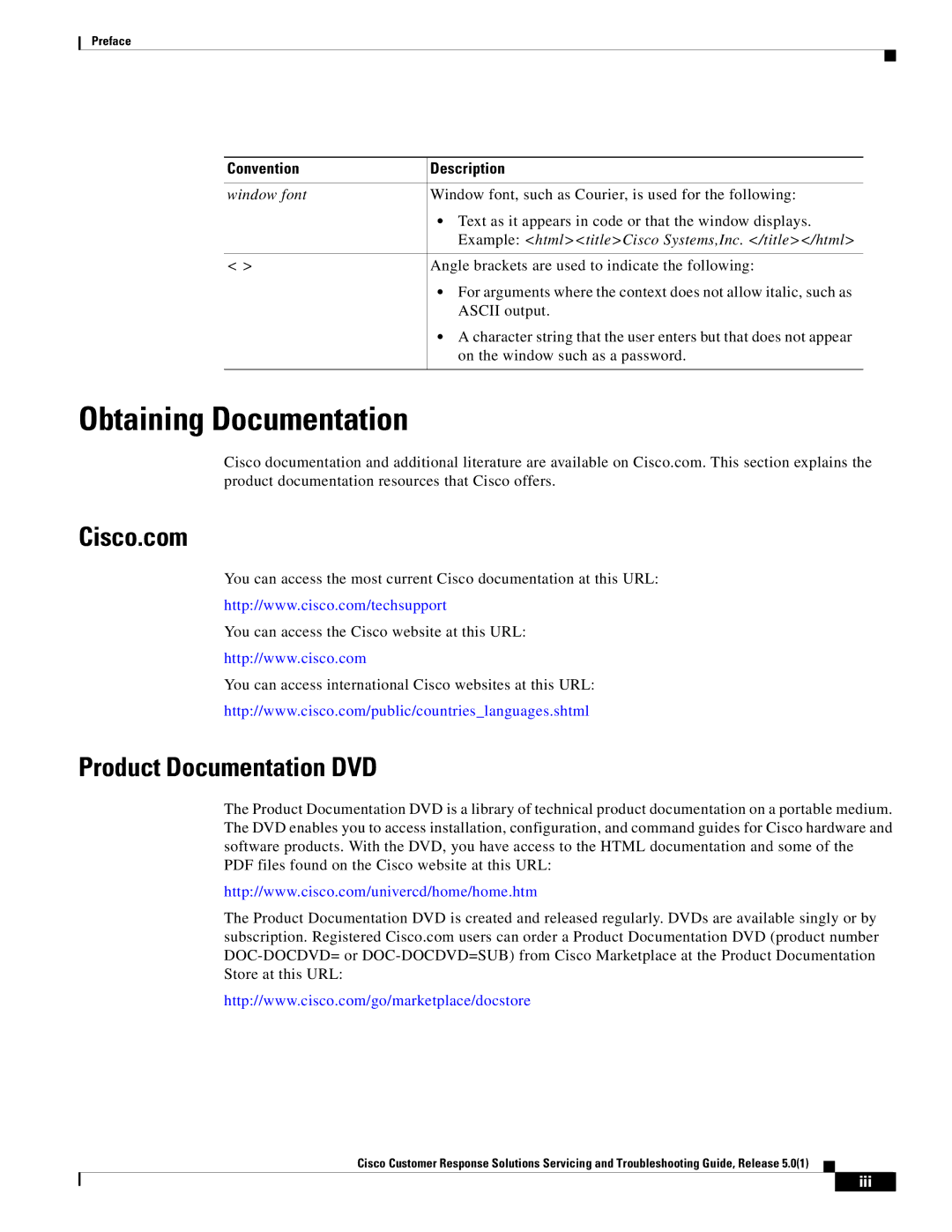 Cisco Systems 5.0(1) manual Obtaining Documentation, Cisco.com, Product Documentation DVD 