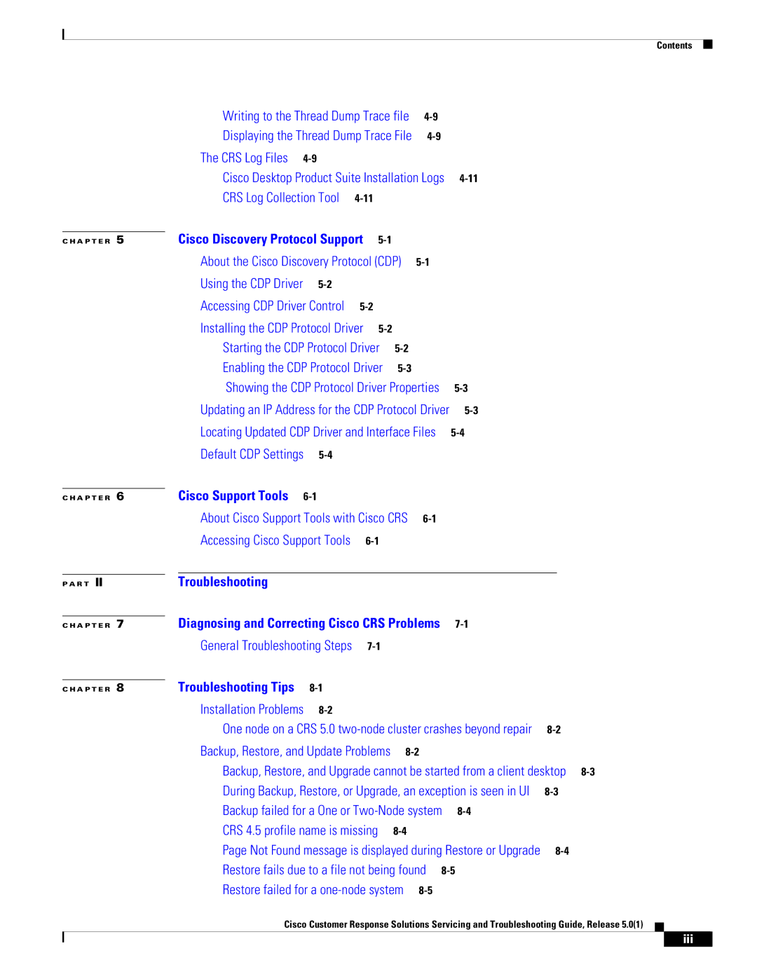 Cisco Systems 5.0(1) manual Troubleshooting 