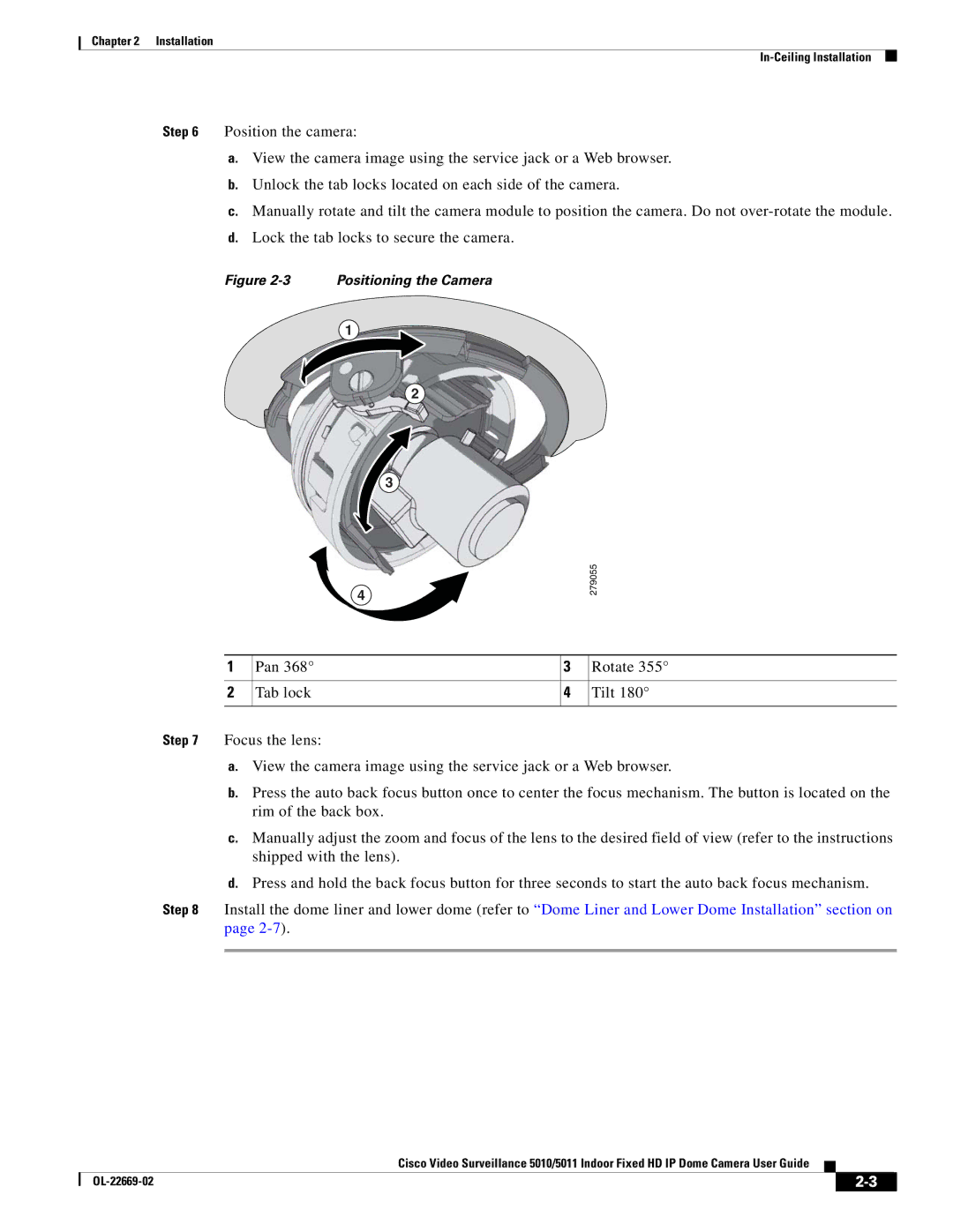 Cisco Systems 5010, 5011 manual Positioning the Camera 