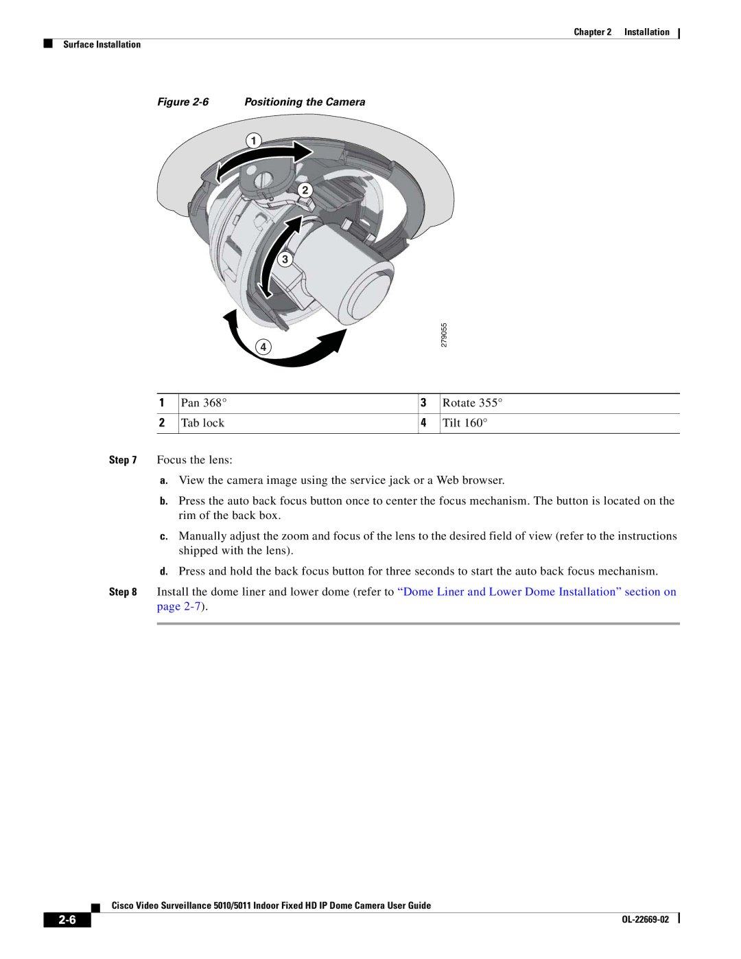 Cisco Systems 5011, 5010 manual Positioning the Camera 