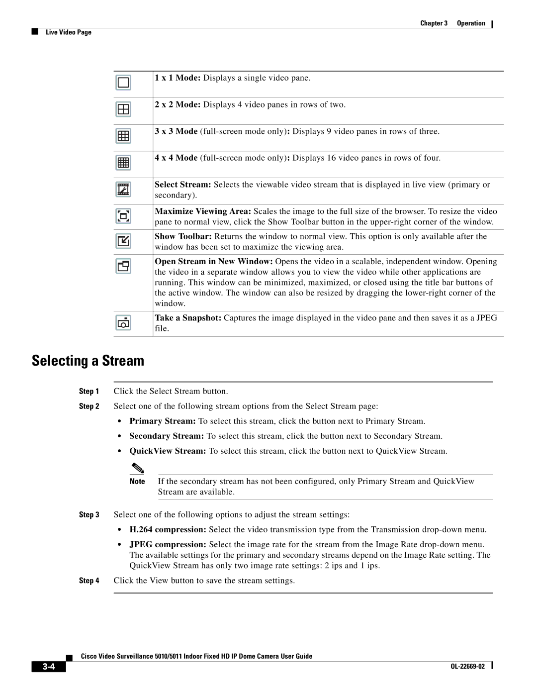 Cisco Systems 5011, 5010 manual Selecting a Stream 