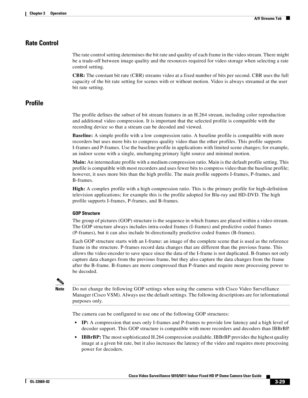 Cisco Systems 5010, 5011 manual Rate Control, Profile 