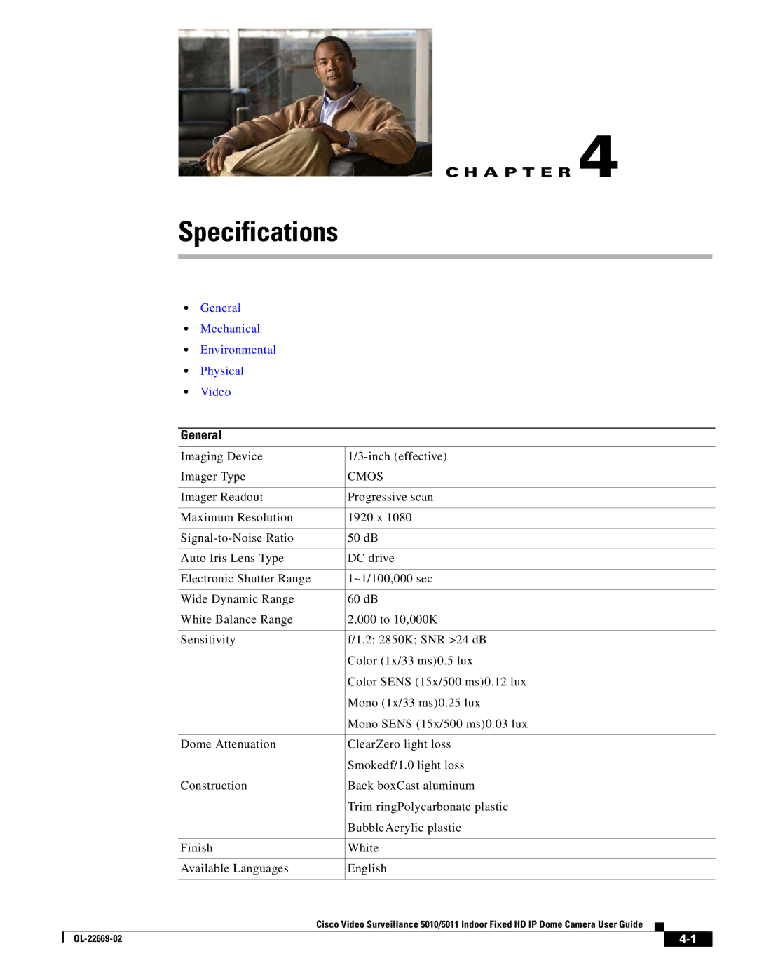 Cisco Systems 5010, 5011 manual Specifications, General 