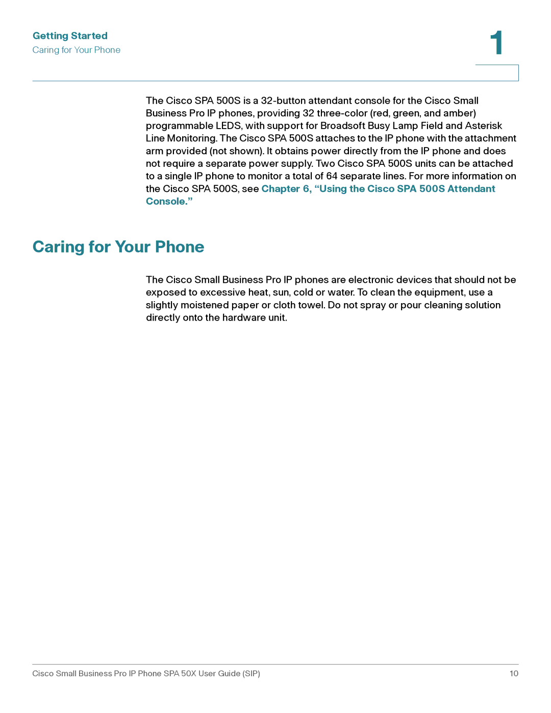 Cisco Systems 509G manual Caring for Your Phone, Console 