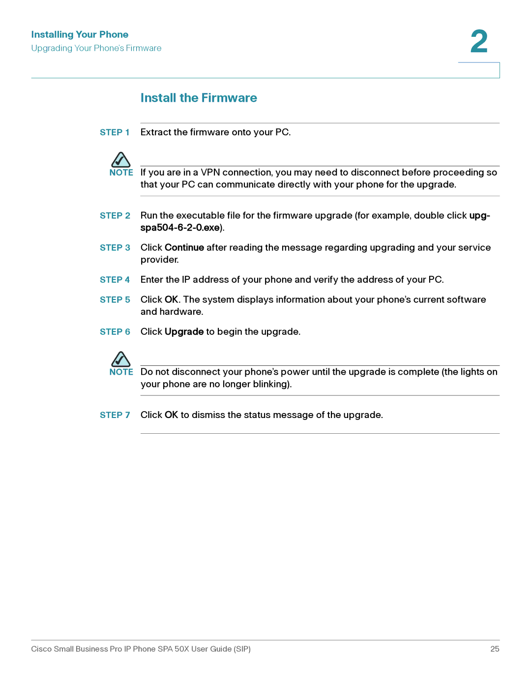 Cisco Systems 509G manual Install the Firmware, Spa504-6-2-0.exe 