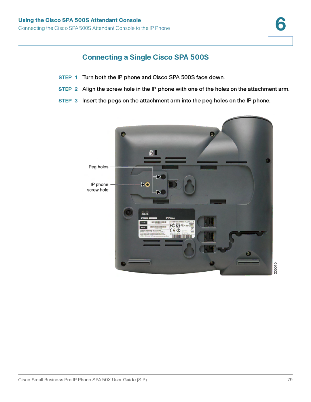 Cisco Systems 509G manual Connecting a Single Cisco SPA 500S 