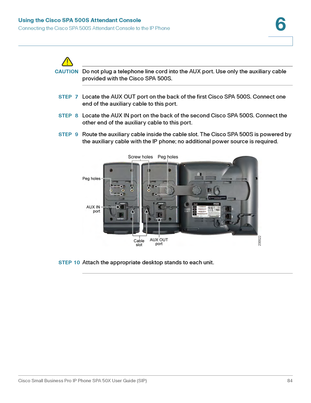 Cisco Systems 509G manual Using the Cisco SPA 500S Attendant Console 