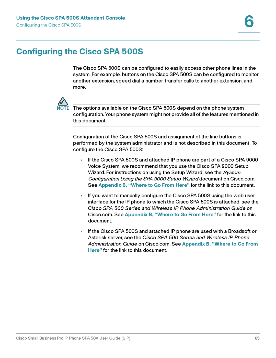 Cisco Systems 509G manual Configuring the Cisco SPA 500S 