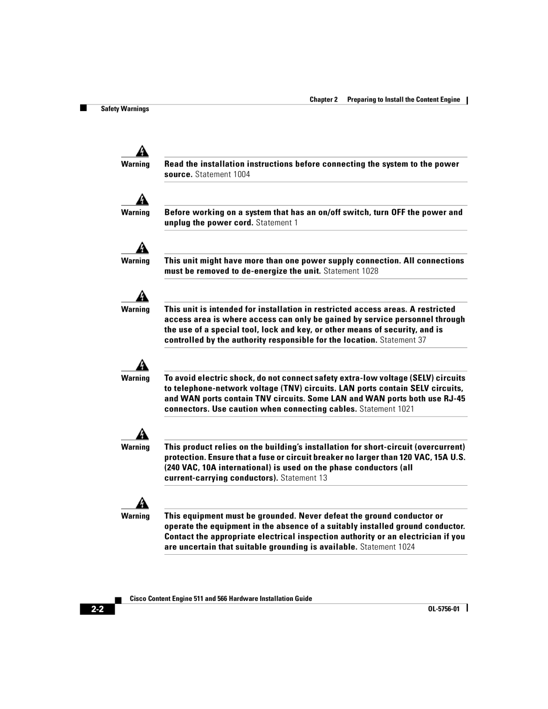 Cisco Systems 511, 566 manual OL-5756-01 