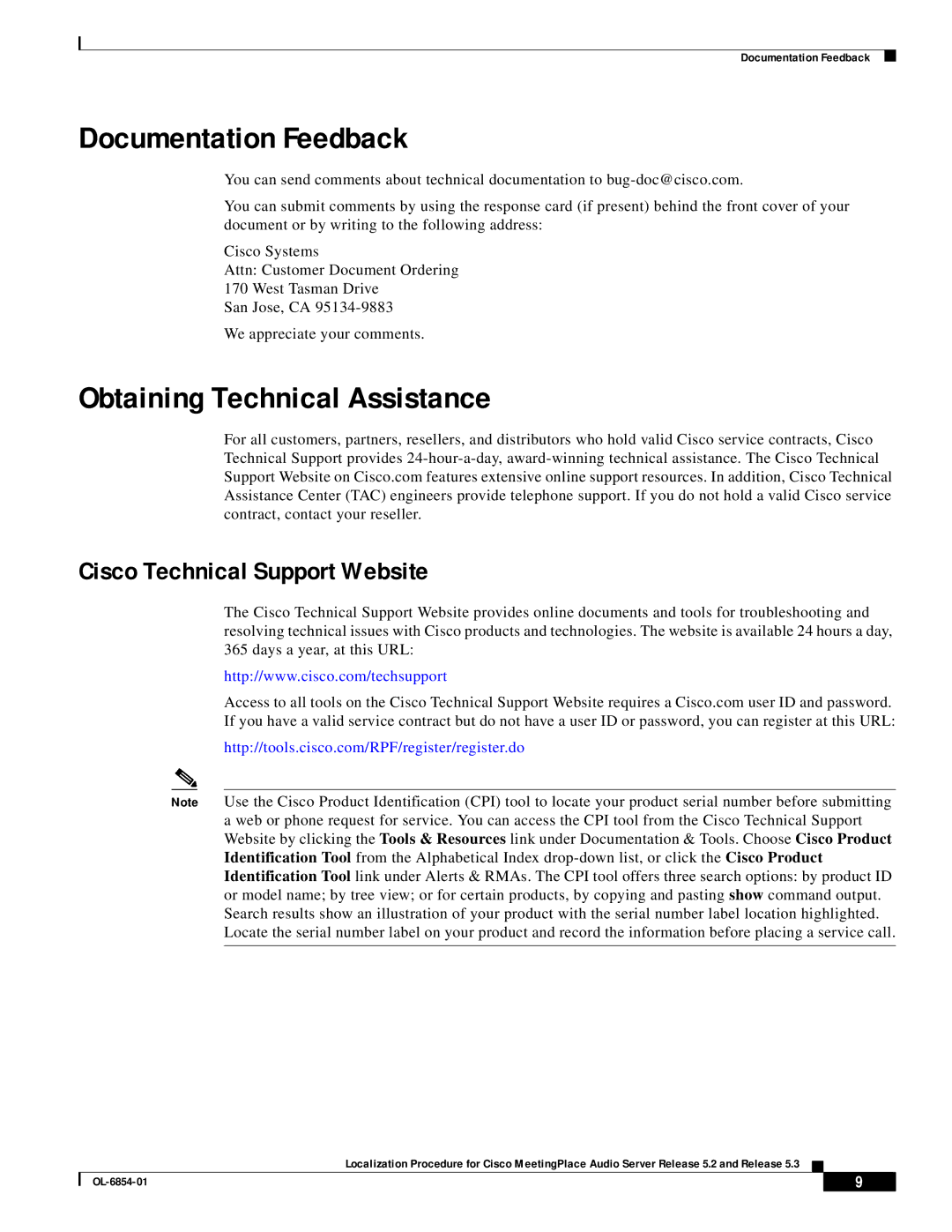 Cisco Systems 5.2 manual Documentation Feedback, Obtaining Technical Assistance, Cisco Technical Support Website 