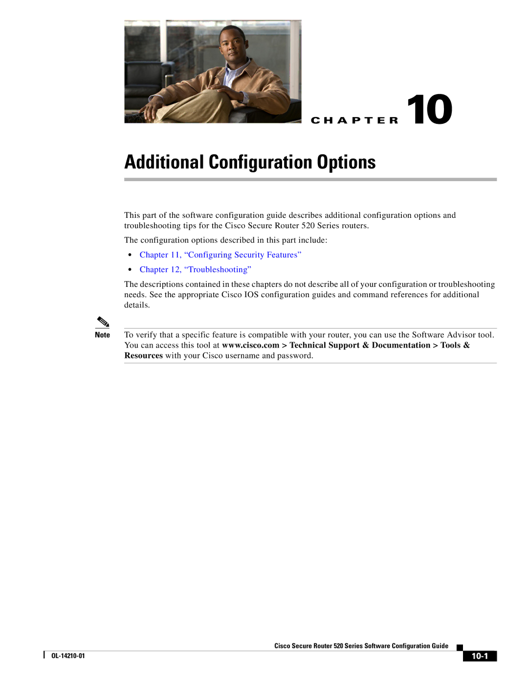 Cisco Systems 520 series manual Additional Configuration Options, 10-1 