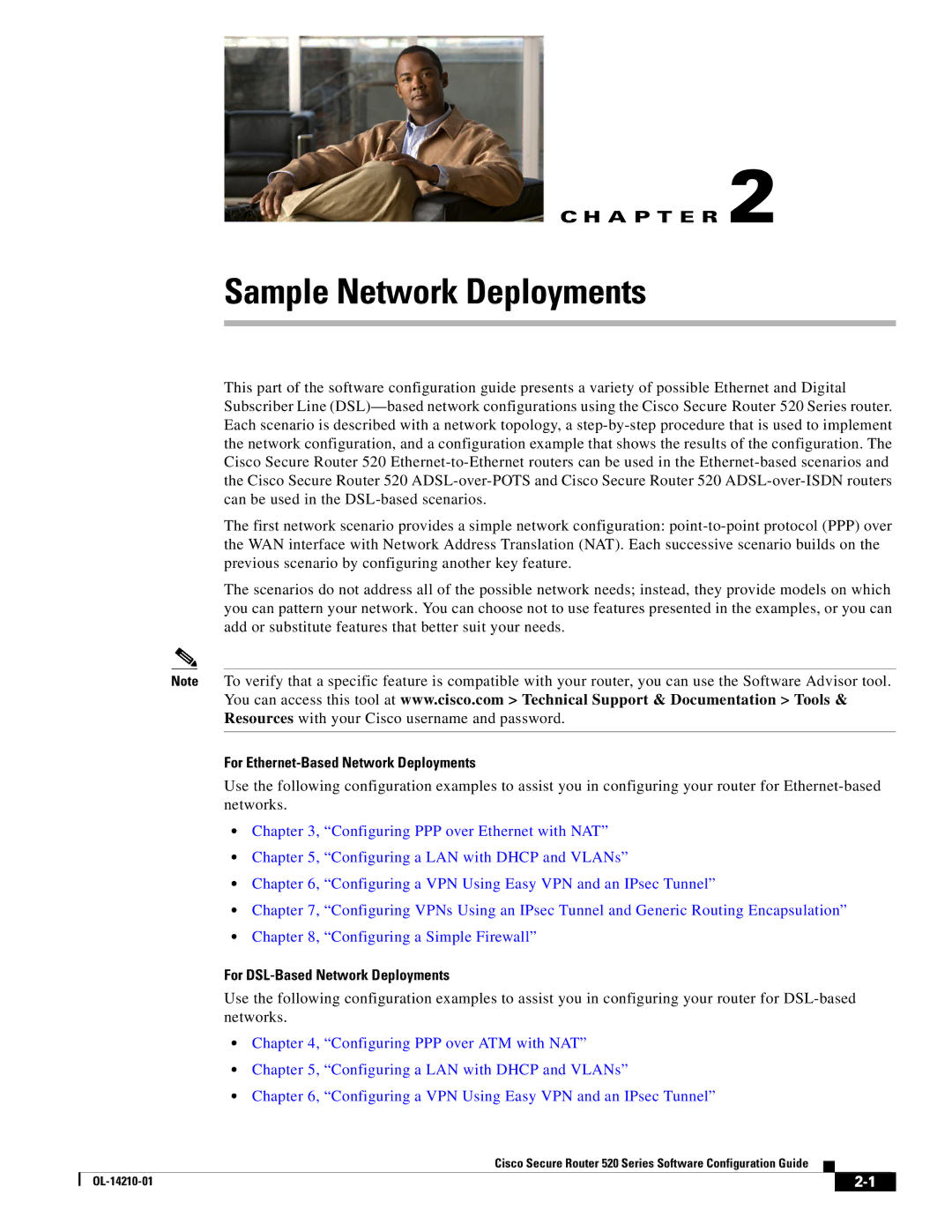 Cisco Systems 520 series manual Sample Network Deployments, For Ethernet-Based Network Deployments 