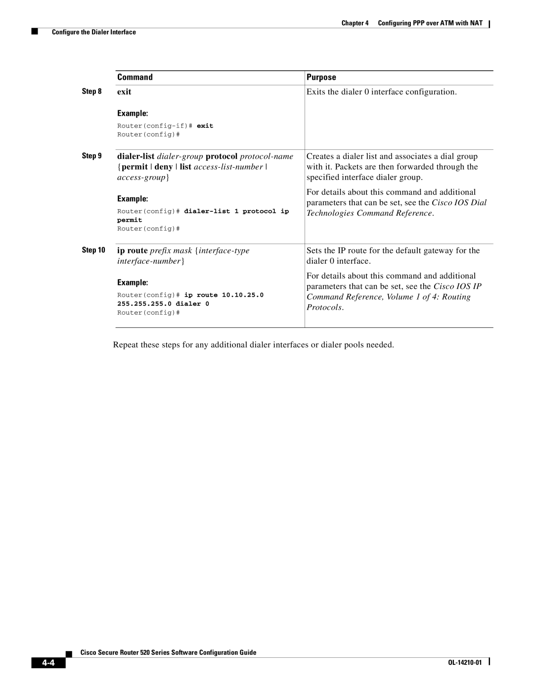 Cisco Systems 520 series manual Command Purpose, Command Reference, Volume 1 of 4 Routing 