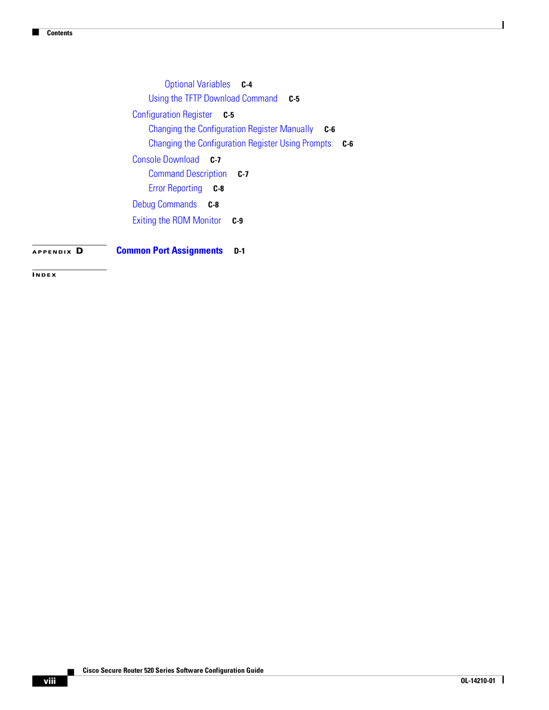 Cisco Systems 520 series manual Using the Tftp Download Command C-5, Viii 