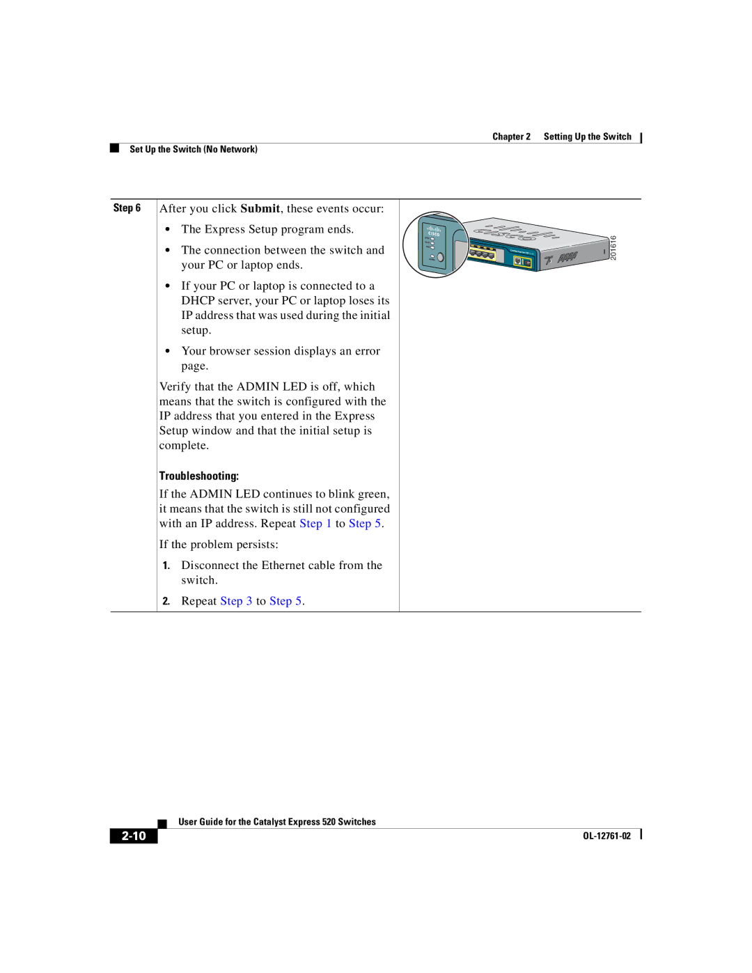 Cisco Systems 520 manual Repeat to Step 