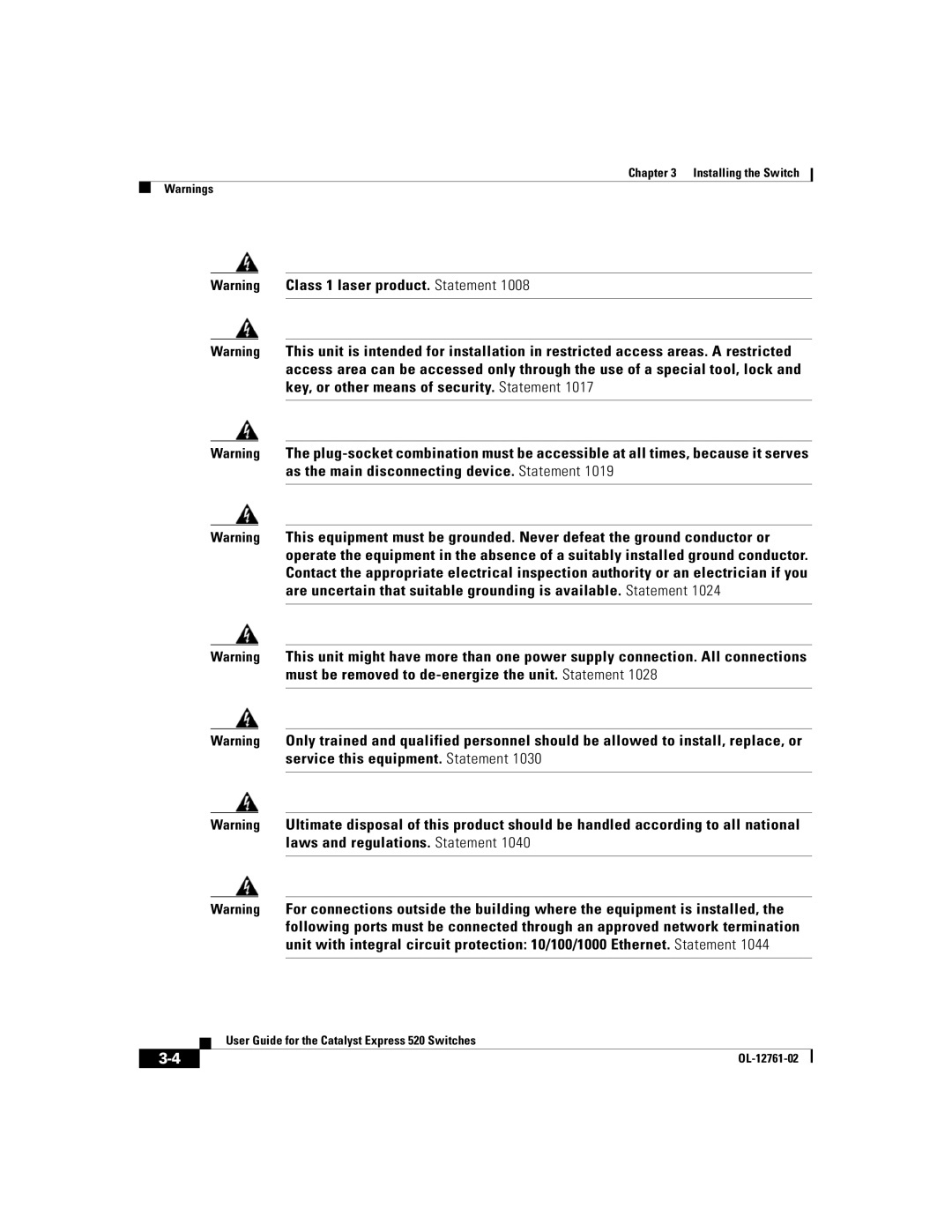 Cisco Systems 520 manual OL-12761-02 