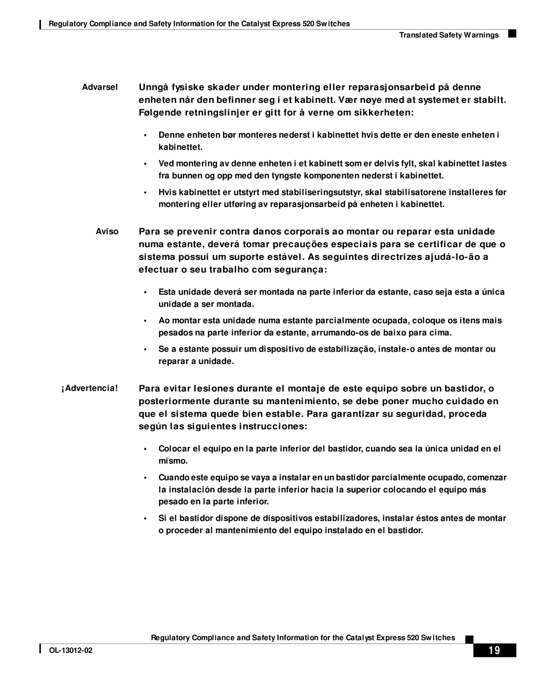 Cisco Systems 520 important safety instructions OL-13012-02 