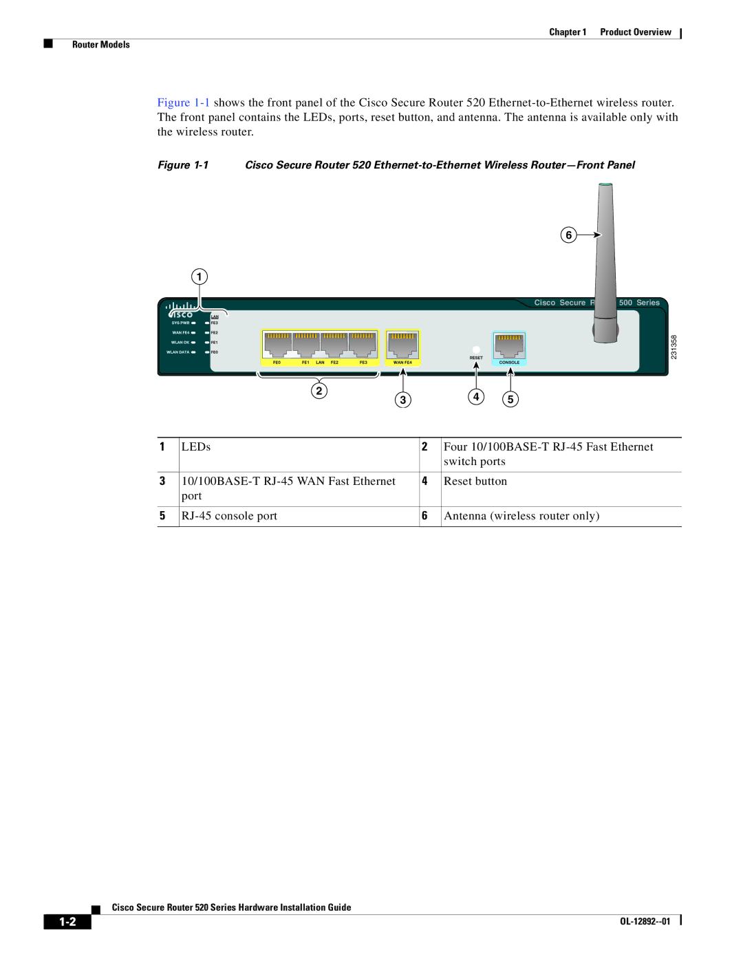 Cisco Systems 520 manual Product Overview Router Models 