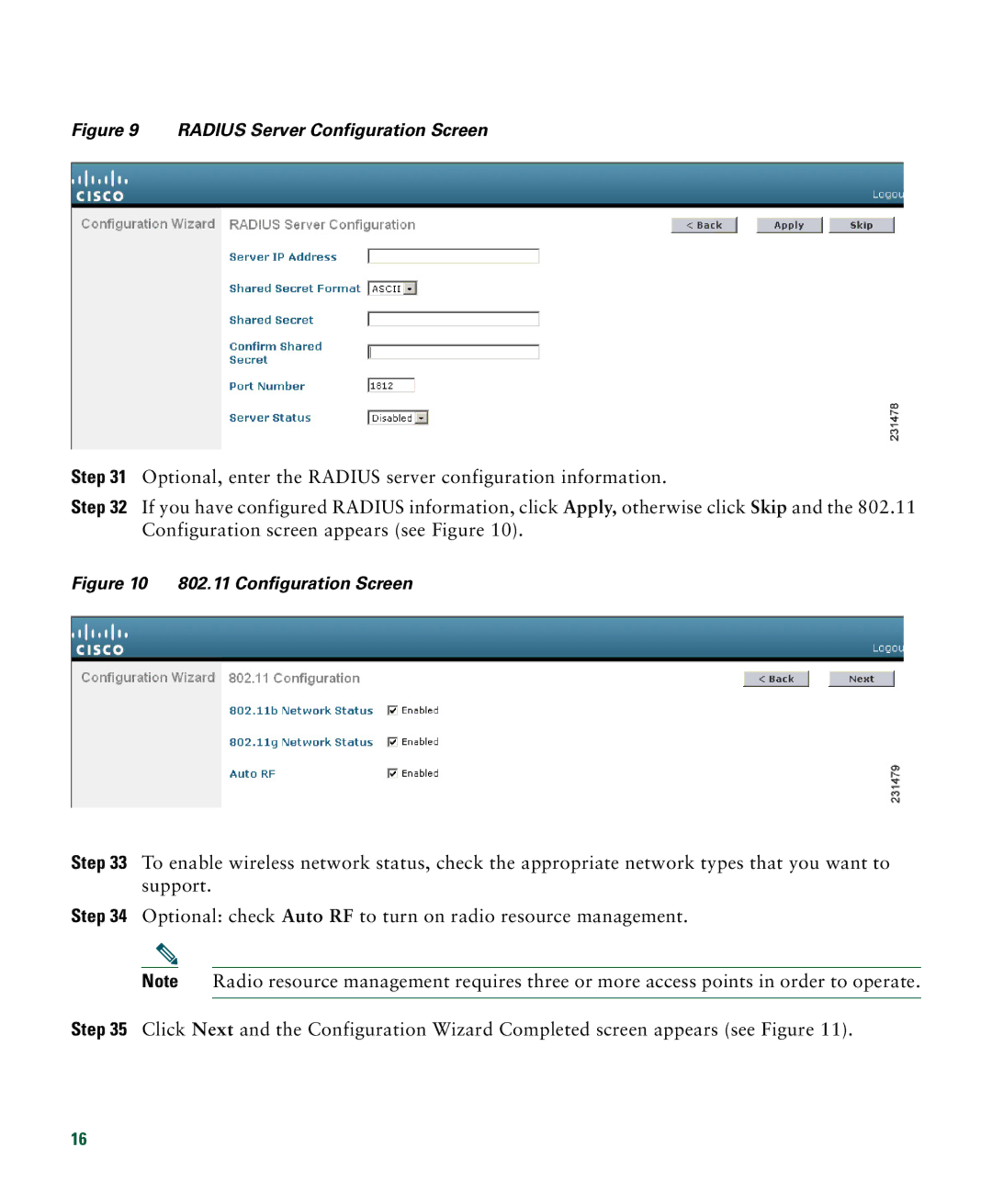 Cisco Systems 526 quick start Radius Server Configuration Screen 