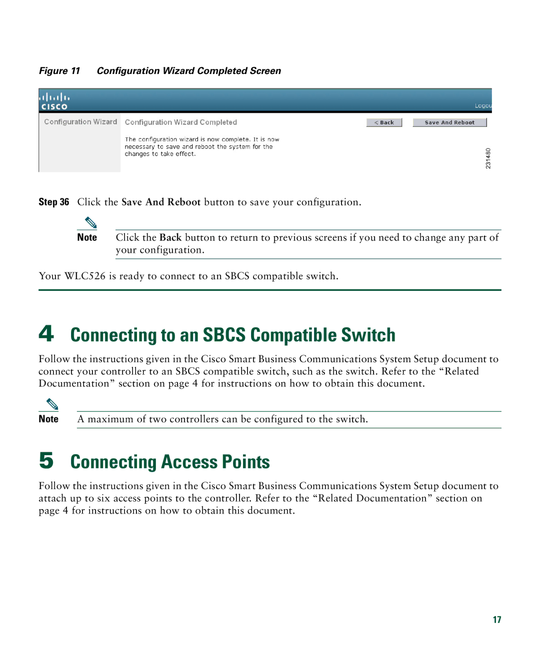 Cisco Systems 526 quick start Connecting to an Sbcs Compatible Switch, Connecting Access Points 